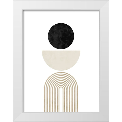 Black Beige No. 1 White Modern Wood Framed Art Print by Wong, Brandon