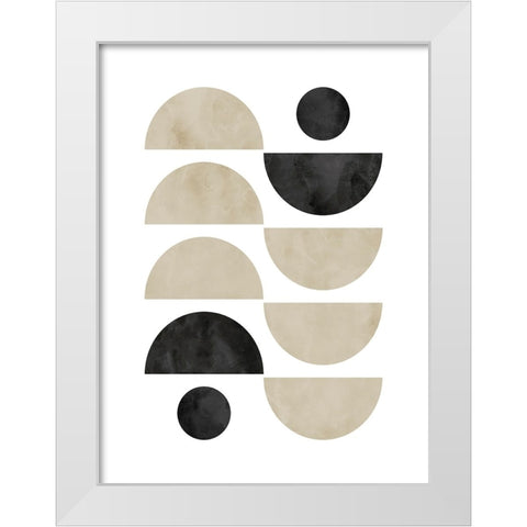 Black Beige No. 2 White Modern Wood Framed Art Print by Wong, Brandon