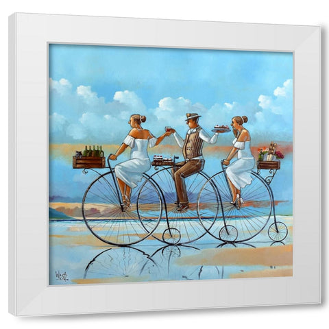 Joy Ride IV White Modern Wood Framed Art Print by West, Ronald