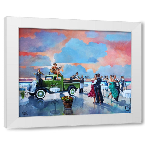 Sundowner II White Modern Wood Framed Art Print by West, Ronald