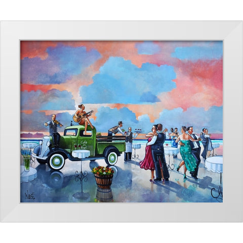 Sundowner II White Modern Wood Framed Art Print by West, Ronald