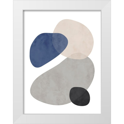 Stone No. 1 White Modern Wood Framed Art Print by Wong, Brandon