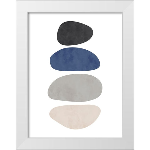 Stone No. 2 White Modern Wood Framed Art Print by Wong, Brandon