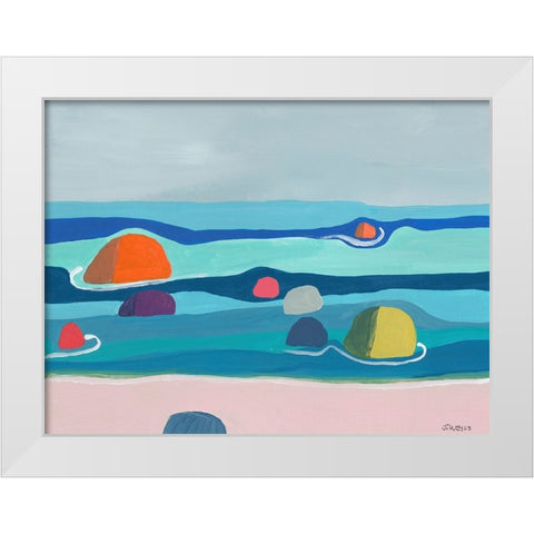 Marine Layers No. 3 White Modern Wood Framed Art Print by Weiss, Jan