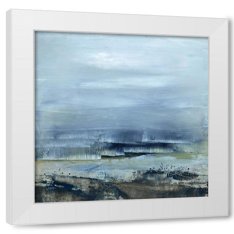 Settling into Presence White Modern Wood Framed Art Print by Walther, Jayne