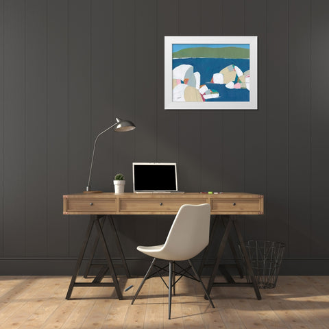 Sand Harbor No. 1 White Modern Wood Framed Art Print by Weiss, Jan