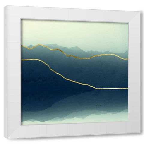 Gold Lined Alps White Modern Wood Framed Art Print by Wustenhagen, Dirk