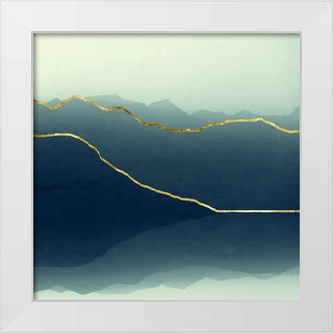 Gold Lined Alps White Modern Wood Framed Art Print by Wustenhagen, Dirk