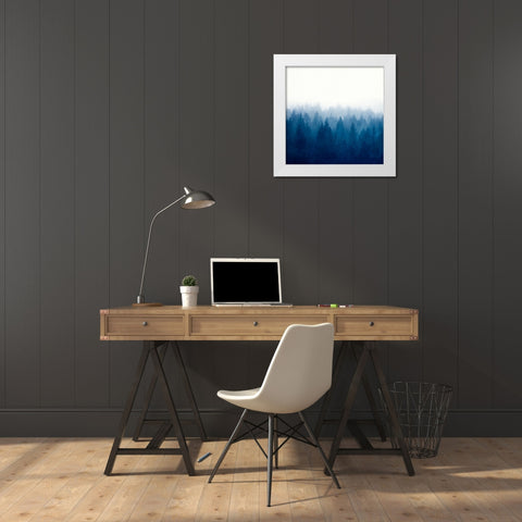 Heart and Soul - Foggy Forest White Modern Wood Framed Art Print by Wustenhagen, Dirk