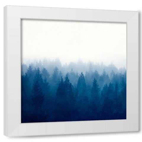 Heart and Soul - Foggy Forest White Modern Wood Framed Art Print by Wustenhagen, Dirk