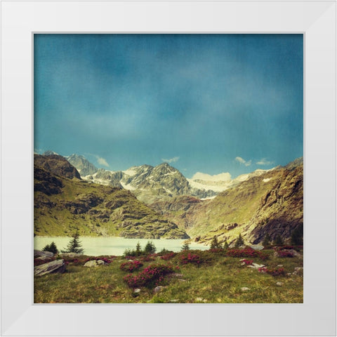 Take Me To The Mountains No. 2 White Modern Wood Framed Art Print by Wustenhagen, Dirk