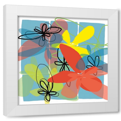 Pop Goes Space Two White Modern Wood Framed Art Print by Weiss, Jan