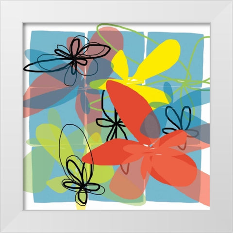 Pop Goes Space Two White Modern Wood Framed Art Print by Weiss, Jan