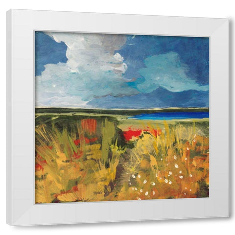 Spring Wildflowers White Modern Wood Framed Art Print by Weiss, Jan