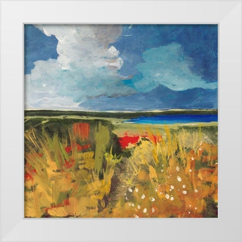 Spring Wildflowers White Modern Wood Framed Art Print by Weiss, Jan