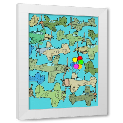 Odd Ones - Balloons White Modern Wood Framed Art Print by Wilson, Duncan