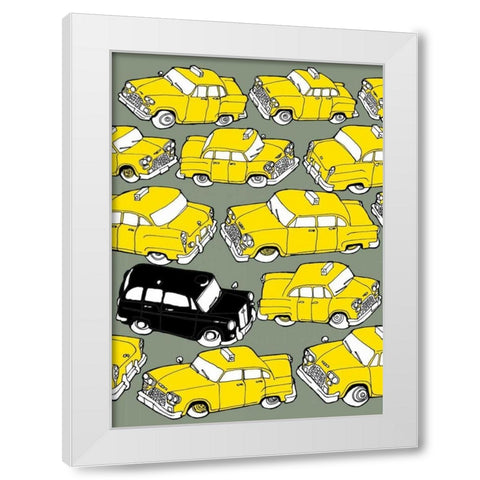Odd Ones - Black Cab White Modern Wood Framed Art Print by Wilson, Duncan