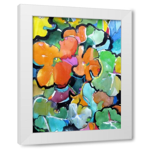 Nasturtiums White Modern Wood Framed Art Print by Weil, Emily