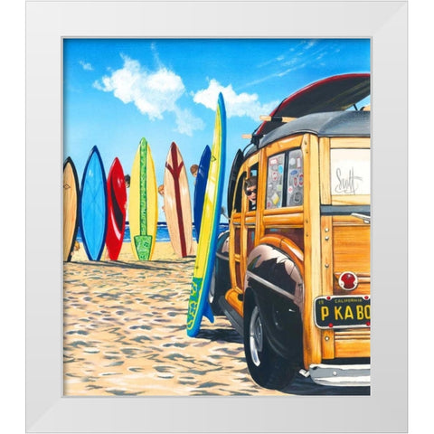 Beach Cruiser Kids White Modern Wood Framed Art Print by Westmoreland, Scott