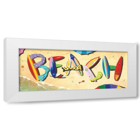 Beach in Boards White Modern Wood Framed Art Print by Westmoreland, Scott