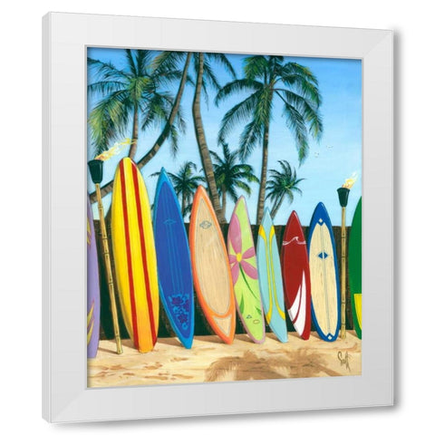 Bunch of Boards White Modern Wood Framed Art Print by Westmoreland, Scott