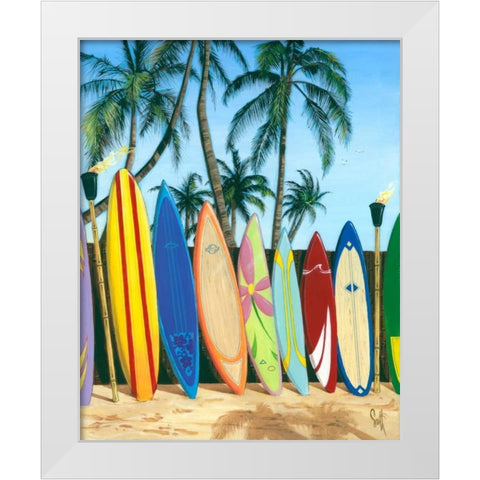 Bunch of Boards White Modern Wood Framed Art Print by Westmoreland, Scott