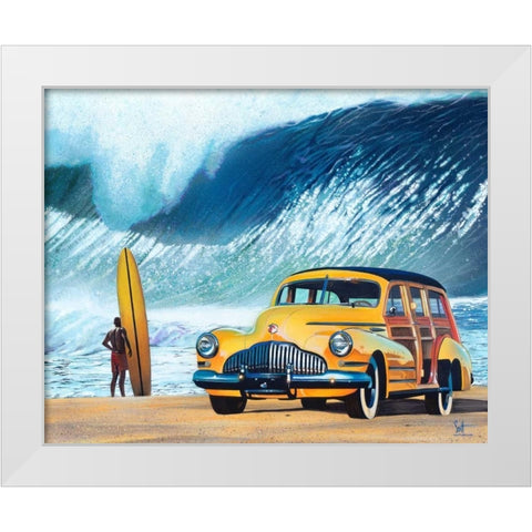 Buttercup Buick White Modern Wood Framed Art Print by Westmoreland, Scott