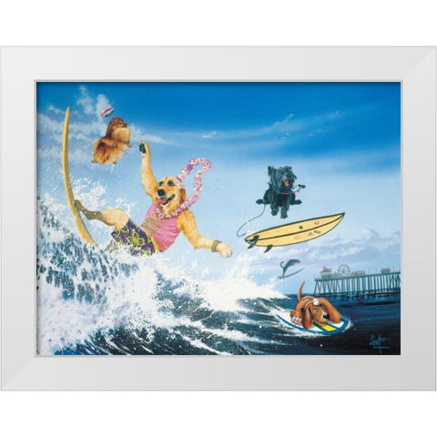 Diva Dawgs White Modern Wood Framed Art Print by Westmoreland, Scott