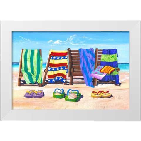 Sandals and Seats White Modern Wood Framed Art Print by Westmoreland, Scott