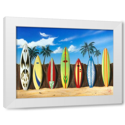 Starting Lineup White Modern Wood Framed Art Print by Westmoreland, Scott