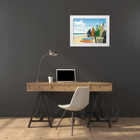 Surf Boards White Modern Wood Framed Art Print by Westmoreland, Scott