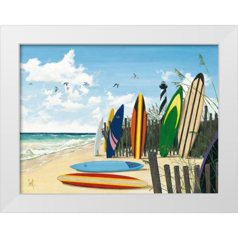 Surf Boards White Modern Wood Framed Art Print by Westmoreland, Scott
