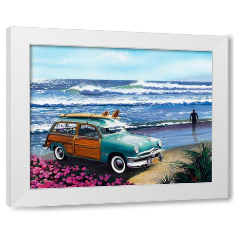 Surf City White Modern Wood Framed Art Print by Westmoreland, Scott