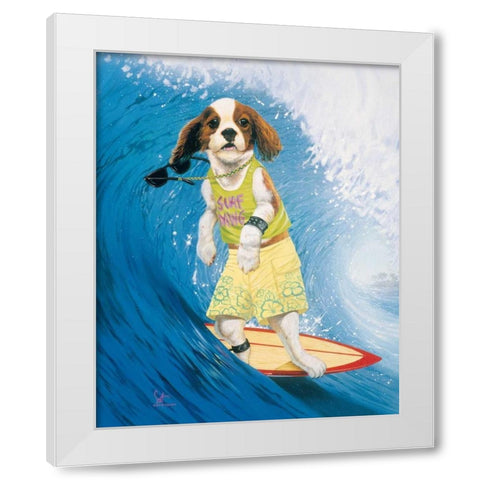 Surf Dawg White Modern Wood Framed Art Print by Westmoreland, Scott