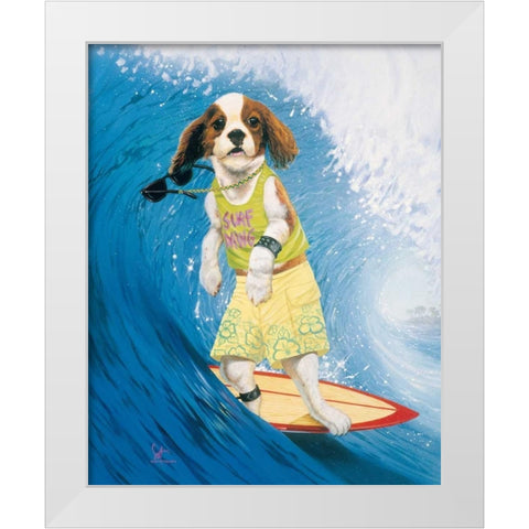 Surf Dawg White Modern Wood Framed Art Print by Westmoreland, Scott
