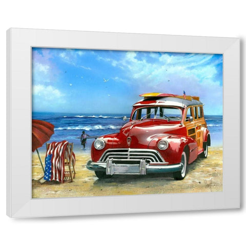 Surfinâ€™ USA White Modern Wood Framed Art Print by Westmoreland, Scott