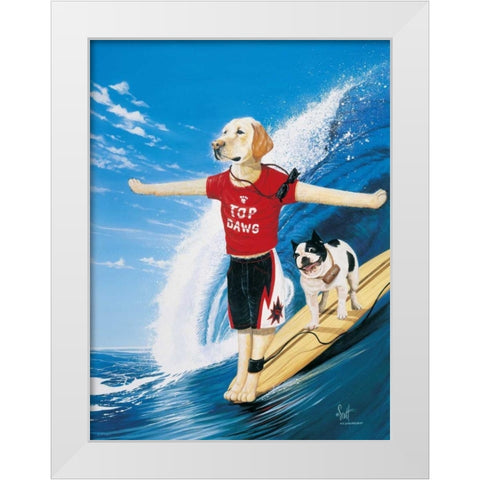 Top Dawg White Modern Wood Framed Art Print by Westmoreland, Scott
