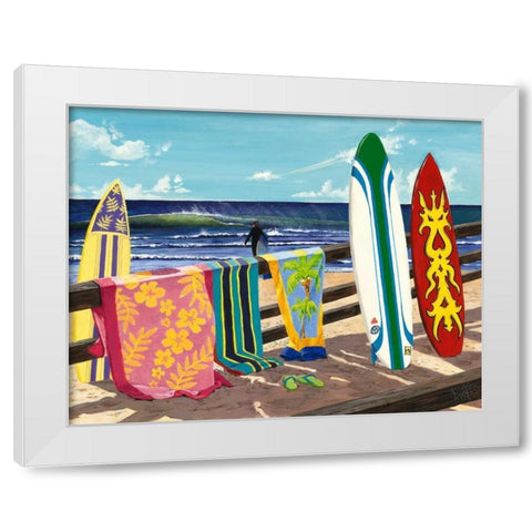 Warm Weather Gear White Modern Wood Framed Art Print by Westmoreland, Scott
