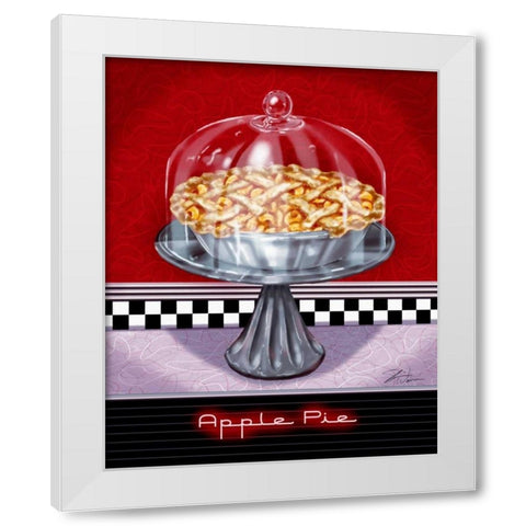 Apple Pie White Modern Wood Framed Art Print by Warren, Sheri