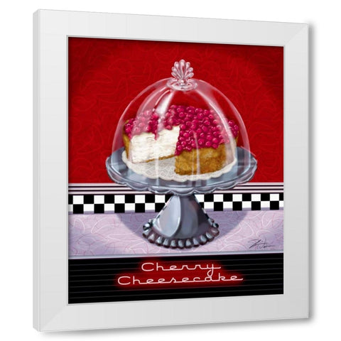 Cherry Cheesecake White Modern Wood Framed Art Print by Warren, Sheri