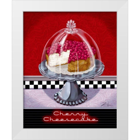 Cherry Cheesecake White Modern Wood Framed Art Print by Warren, Sheri