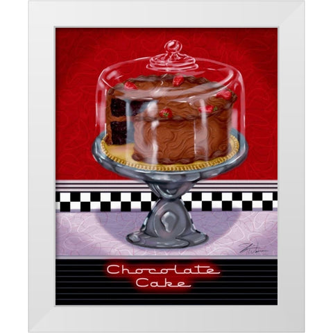 Chocolate Cake White Modern Wood Framed Art Print by Warren, Sheri