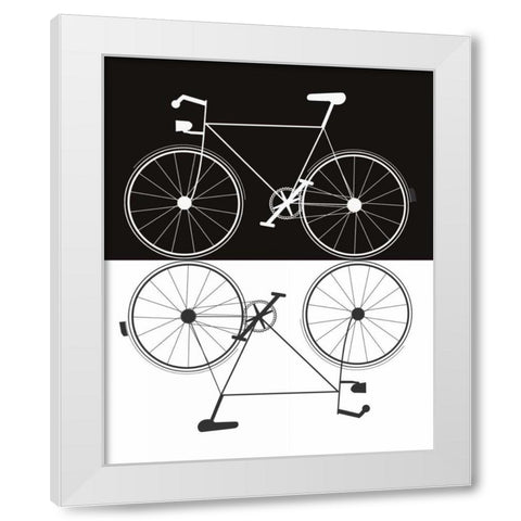 Two Bikes White Modern Wood Framed Art Print by Weiss, Jan