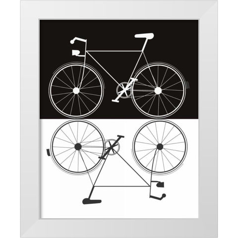 Two Bikes White Modern Wood Framed Art Print by Weiss, Jan