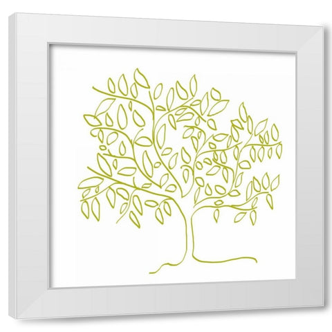A Citron Tree White Modern Wood Framed Art Print by Weiss, Jan