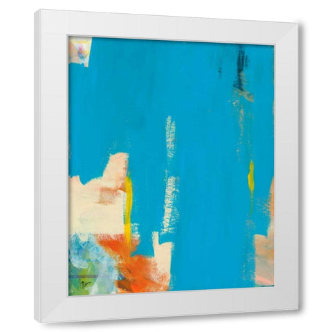 Aqua Tide White Modern Wood Framed Art Print by Weiss, Jan