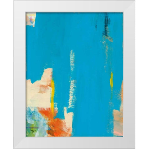 Aqua Tide White Modern Wood Framed Art Print by Weiss, Jan