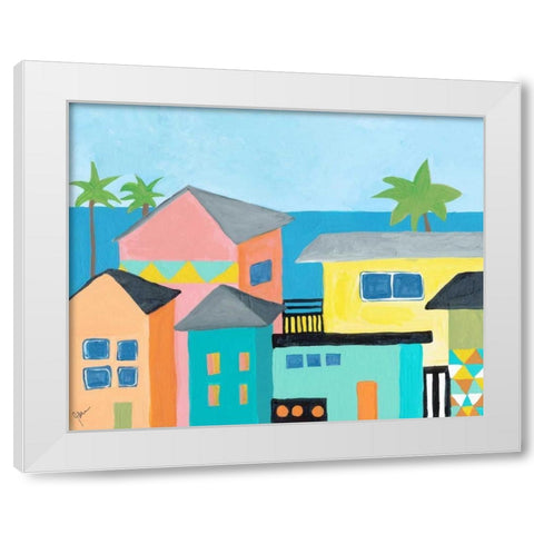 Beachfront Property 1 White Modern Wood Framed Art Print by Weiss, Jan
