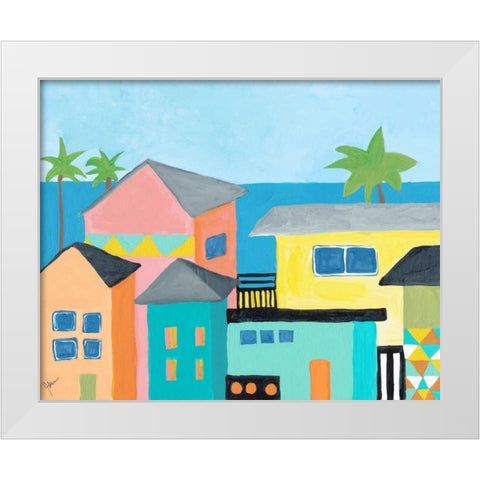 Beachfront Property 1 White Modern Wood Framed Art Print by Weiss, Jan