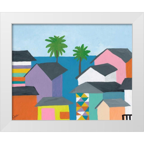Beachfront Property 2 White Modern Wood Framed Art Print by Weiss, Jan
